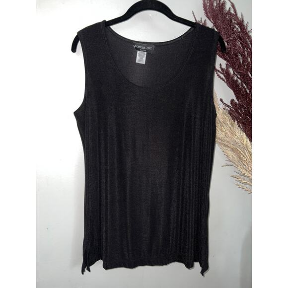 Boutique Chic New York Tops - Boutique- Chic New York slinky black sleeveless shell blouse tank top EUC Sz M